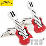 Red Guitar Cufflink Cuff Link 1 Pair