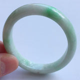 Natural Light Green Flower Jadeite Bracelet 54mm-64mm Princess Jewelry