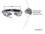 Punk Stainless Steel Biker Wolf Bracelet Cuff for Men Father