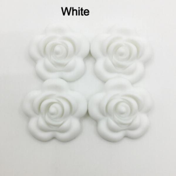 BPA-Free Silicone Rose Flower Beads - DIY Necklaces (15 pieces/lot)