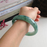 Natural Myanmar Jadeite Light Flower Bracelet 54-64mm Princess Jewelry