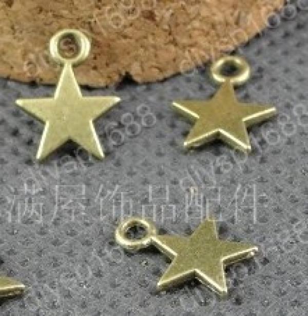 500pcs Antique Bronze Star Shape Charms Pendants for DIY Jewelry Making