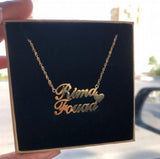 Heart Couple Name Necklaces Stainless Steel Love Jewelry
