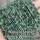 3mm Faceted Green Emerald Stone Beads for Jewelry Making