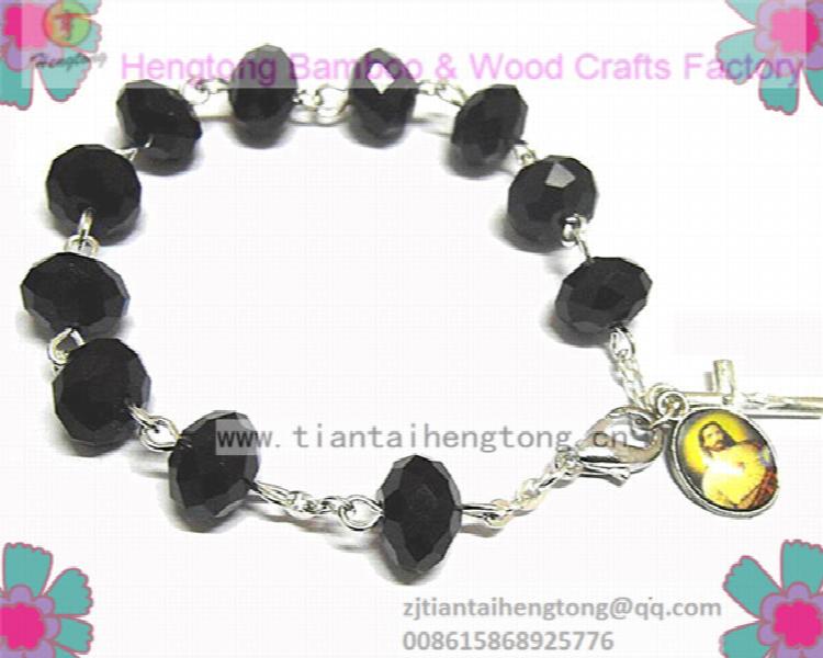 Crystal Rosary Chaplet Bracelet - Religious Bracelet