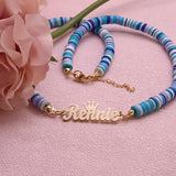 Crown Name Necklace Colorful Beaded Necklace Girls Gift
