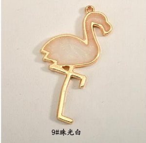 50pcs Flamingos Alloy Charms for DIY Jewelry Earrings/Necklace