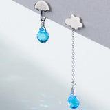 Sterling Silver Umbrella Cloud Rain Kyanite Earring