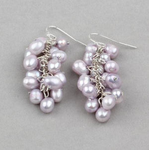 Baroque Freshwater Pearl Earrings S925 Sterling Silver Dangle Jewelry