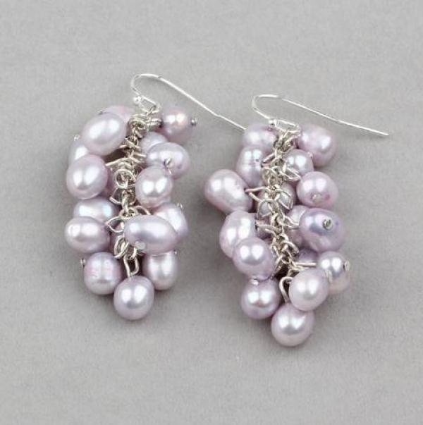Baroque Freshwater Pearl Earrings S925 Sterling Silver Dangle Jewelry