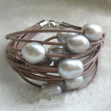 Arrival Favorite Pearl Bracelet 15 Rows Freshwater Pearl Gray Bracelet