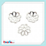 925 Silver Flower End Bead Caps Jewelry Making Supplies