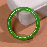 Zheru Natural Hetian Jade Green Bracelet 54mm-64mm Princess Jewelry