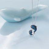 S925 Sterling Silver Dolphin Whale Pendant Necklace Set
