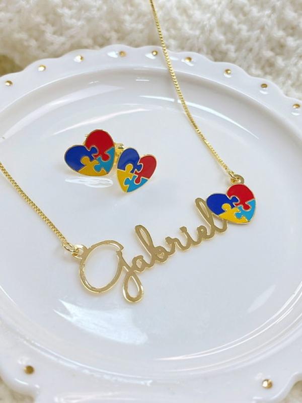 PolishedPlus Personalized Puzzle Heart Necklace for Women