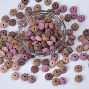 100 PCS Blush 12MM Lentils Silicone Beads Teething Necklace Baby Teether Toy