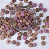 100 PCS Blush 12MM Lentils Silicone Beads Teething Necklace Baby Teether Toy