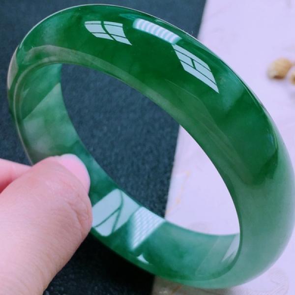 Zheru Jewelry Natural Burmese Jadeite 54-64mm Bracelet