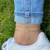 Personalized Name Anklet-Cuban Chain Anklet