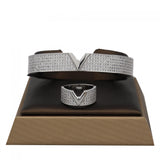 V-Shape Bracelet Set with Zircon Ring - Bracelet Jewelry
