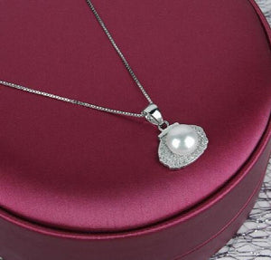 Freshwater Pearl Pendant Necklace 925 Sterling Silver Chain for Women