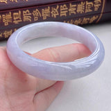 Zheru Jewelry Natural Light Purple Burmese Jadeite 54-64mm Bracelet
