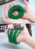 8mm Green Stone Round Beads Long Necklace Sweater Chain Jewelry