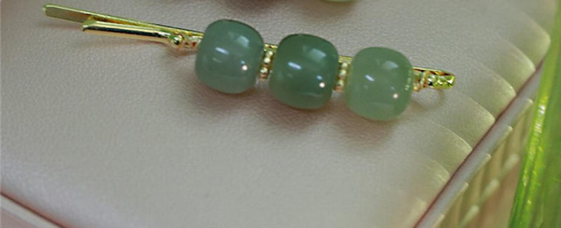 Hetian Jade Hair Clip Ancient Hong Kong Style Senior Female Jewelry