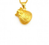 PD23 24KT Fortune Bag Pendant Charm Gift