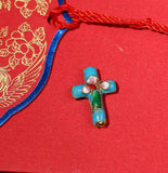 Cloisonne Cross Pendant Handmade Accessory Perfect Women Gift