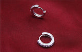 925 Silver Zircon Stud Earrings Elegant Women Jewelry