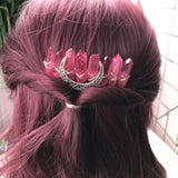 Quartz Point Wire Wrap Hair Combs, Crystal Tiara Jewelry