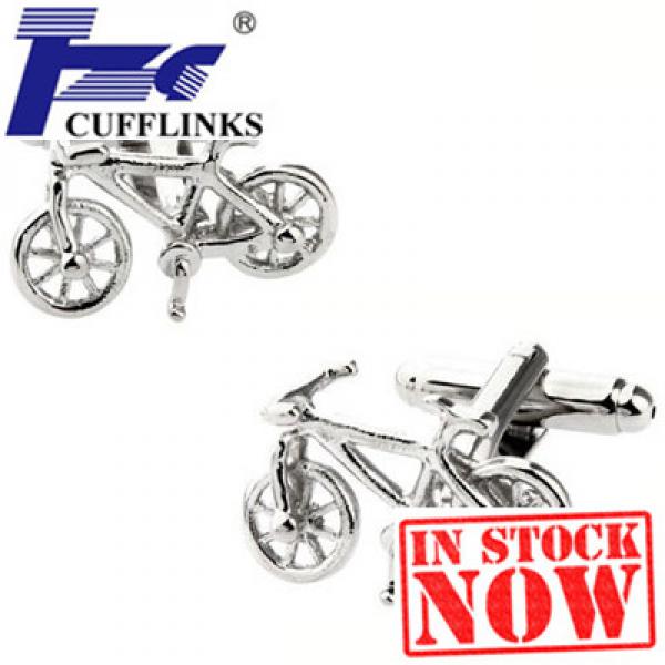 Silver Bike Bicycle Cufflink Cuff Link 2 Pairs
