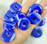 30mm Quartz Crystal Turquoise Opal Donut Pendant for DIY Jewelry Making