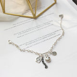 925 Silver Bracelet Doll Smile Face Tag Wild Jewelry