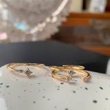 925 Silver Zircon Mini Lines Open Ring For Women Jewelry