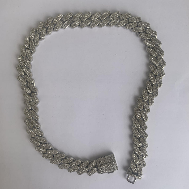 Rhinestone Dog Chain Collar Cuban Link Necklace