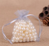 100pcs Organza Sheer Gauze Jewelry Bags Drawstring Wedding Christmas Gift Bag