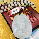 Jade Beauty Pendant with Tri-Color Bead Necklace