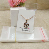 100pcs Kraft/White Love Paper Jewelry Necklace Pendant Cards + OPP Bags 5*7cm