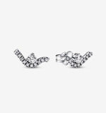 Heart Shaped Red Diamond Earrings - 925 Sterling Silver
