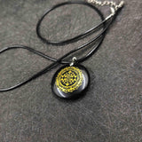 30mm Natural Stone Quartz Crystal Sri Yantra Pendant Pendulum 7 Chakra Necklace
