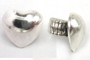 Metal Smooth Heart Women Adjustable Ring