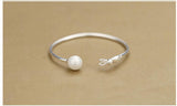 Cat Pearl 925 Sterling Silver Open Bracelet
