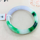 Zheru Jewelry Natural Green Bicolor Jadeite Bracelet 52-61mm Female Gift
