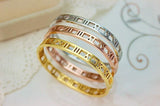 7mm Roman Numerals Bangle Rose Steel Christmas Women Party Gift