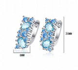 Natural Topaz 925 Silver Stud Earrings Women Gemstone Jewelry