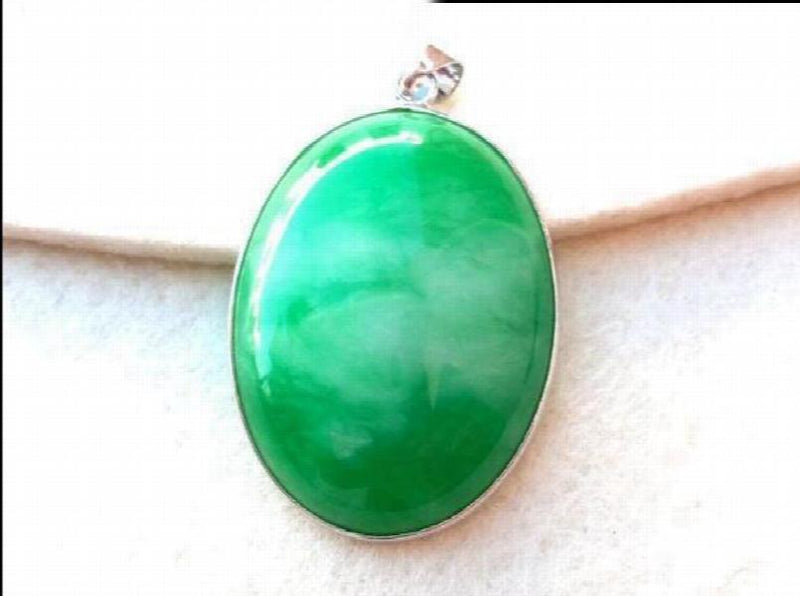 Natural Burmese Jade Two-Color Stone Pendant with Hand-Woven Rope Necklace