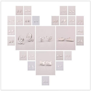 Sweet 925 Sterling Silver Needle Hypoallergenic Earrings for Women