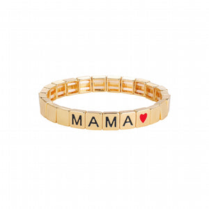 Personalized Customized Women's Name Bracelet Metal Square Bead Letter Jewelry